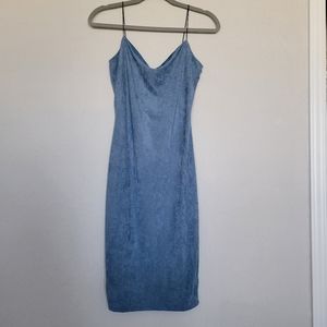 Charlotte russe Soft Baby blue suede like material midi dress